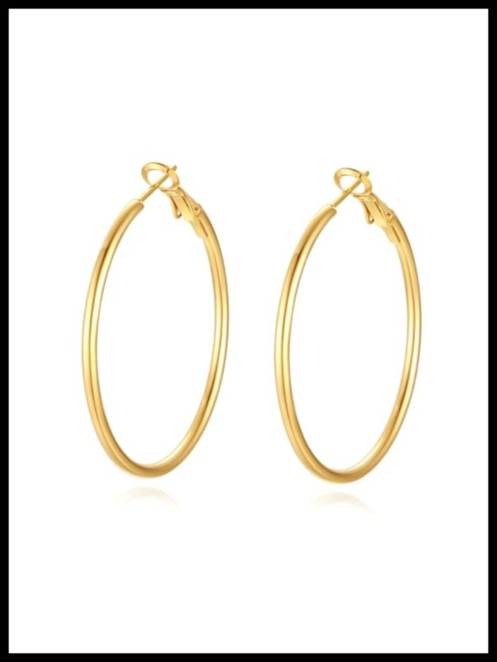 4 Pairs Silver Gold Hoop Earrings for Women 14K Gold Plated Hypoallergenic